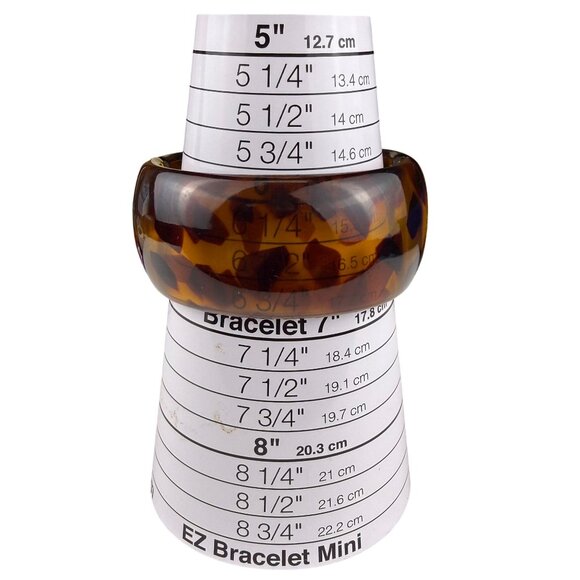 Kenneth Lane Womens Tortoise Resin Hinged Bangle Bracelet Bold Unique Design - Picture 5 of 5